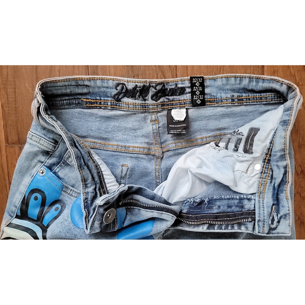 8eight DSTRKT Men's Cream Blue Stretch Street Wear Denim Sz 32x32L - Picture 4 of 7